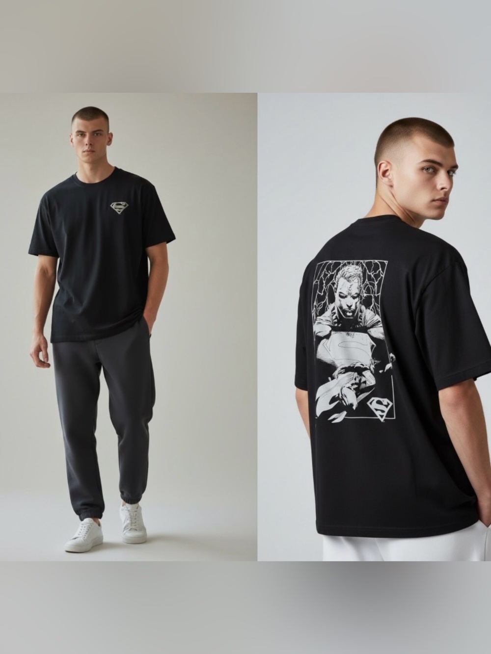 DC Black Short-Sleeve Graphic Long Sleeve Tee size XL